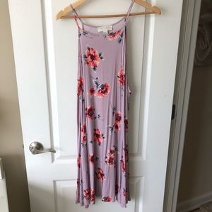 Halter | High Neck Summer Pink Floral Dress